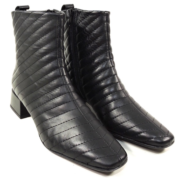 NAPOLEONI 🇮🇹 WOMEN'S BLACK SOFT LEATHER COMFORT ANKLE BOOTIE - Picture 2 of 8